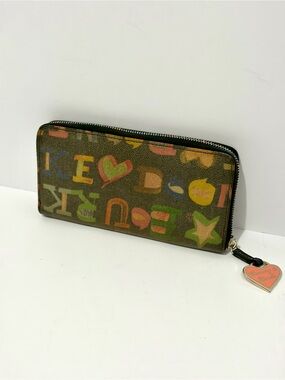 Dooney & Bourke Retro Doodle Large Zip Around Clutch Wallet